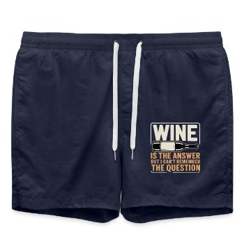 Wine is the answer ich hab nur die Frage vergessen - Badeshorts - French Navy - Vorne - AI Model Male 185 light (185cm)