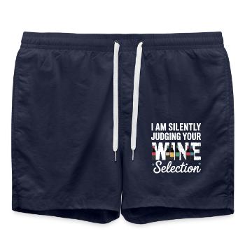 Ich beurteile still deine Weinauswahl – mit Stil! - Badeshorts - French Navy - Vorne - AI Model Male 185 light (185cm)