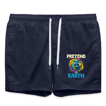 Erde Planet - Badeshorts - French Navy - Vorne - AI Model Male 185 light (185cm)