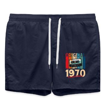 55e anniversaire Original août 1970 - Short de bain - bleu marine - Devant - AI Model Male 185 light (185cm)