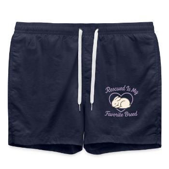 Bunny Mama Kaninchenrettung Adoptiere, Kaufe - Badeshorts - French Navy - Vorne - AI Model Male 185 light (185cm)