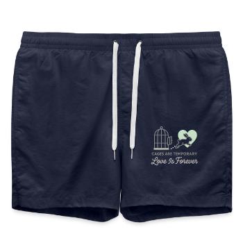 Bunny Mama Kaninchenrettung Adoptiere, Kaufe - Badeshorts - French Navy - Vorne - AI Model Male 185 light (185cm)