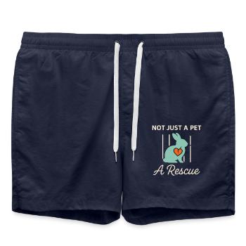 Bunny Mama Kaninchenrettung Adoptiere, Kaufe - Badeshorts - French Navy - Vorne - AI Model Male 185 light (185cm)
