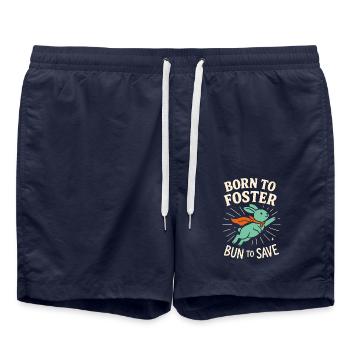 Bunny Mama Kaninchenrettung Adoptiere, Kaufe - Badeshorts - French Navy - Vorne - AI Model Male 185 light (185cm)