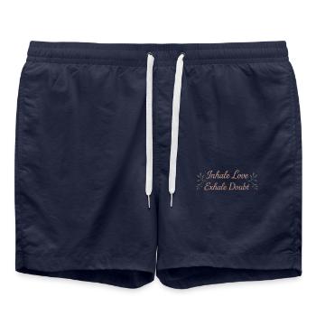 Boho Yoga Spirituelles Geschenk Für Yogis Achtsame - Badeshorts - French Navy - Vorne - AI Model Male 185 light (185cm)