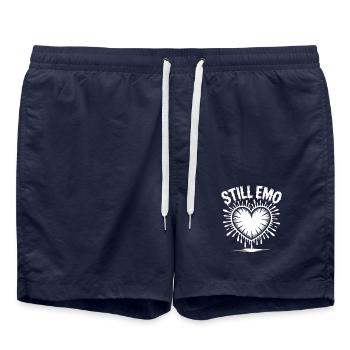 Toujours emo ! Esthétique alternative gothique emo - Short de bain - bleu marine - Devant - AI Model Male 185 light (185cm)