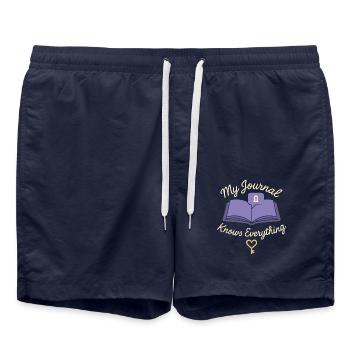 Gratitude Practice Journal Lover Emotional - Swim Trunks - french navy - Front - AI Model Male 185 light (185cm)