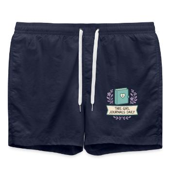 Gratitude Practice Journal Lover Emotional - Swim Trunks - french navy - Front - AI Model Male 185 light (185cm)
