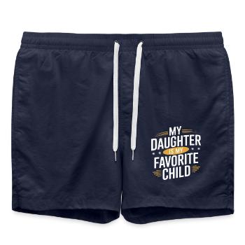 MA FILLE EST MON ENFANT PRÉFÉRÉ - Short de bain - bleu marine - Devant - AI Model Male 185 light (185cm)