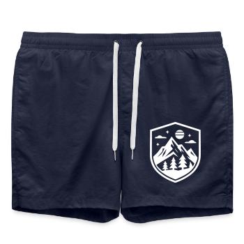Montagnes Nature Extérieur - Short de bain - bleu marine - Devant - AI Model Male 185 light (185cm)