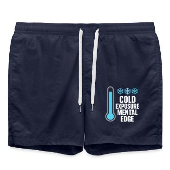 Kaltes Duschen Mentale Härte Kälteexposition - Badeshorts - French Navy - Vorne - AI Model Male 185 light (185cm)