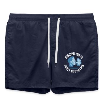 Kaltes Duschen Mentale Härte Kälteexposition - Badeshorts - French Navy - Vorne - AI Model Male 185 light (185cm)