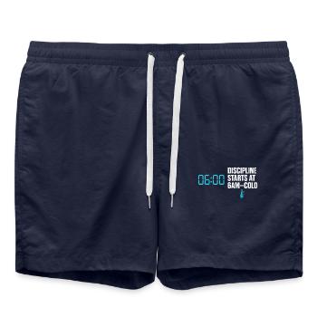 Kaltes Duschen Mentale Härte Kälteexposition - Badeshorts - French Navy - Vorne - AI Model Male 185 light (185cm)