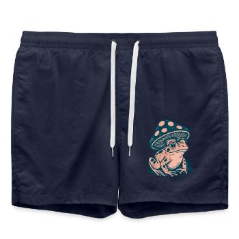Grenouille Champignon Vintage Cottagecore - Short de bain - bleu marine - Devant - AI Model Male 185 light (185cm)