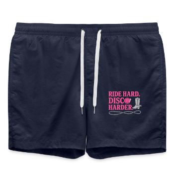 Disco Western Hen Party - Swim Trunks - french navy - Front - AI Model Male 185 light (185cm)
