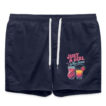 Juste une fille qui aime les vacances et les cocktails - Short de bain - bleu marine - Devant - AI Model Male 185 light (185cm)
