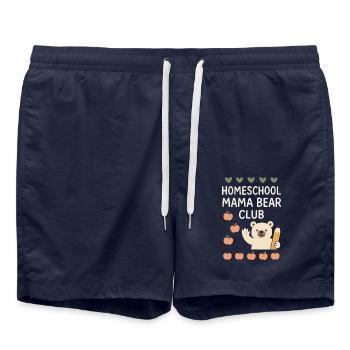Homeschool Mom Mama Bear Homeschooling Gift - Swim Trunks - french navy - Front - AI Model Male 185 light (185cm)