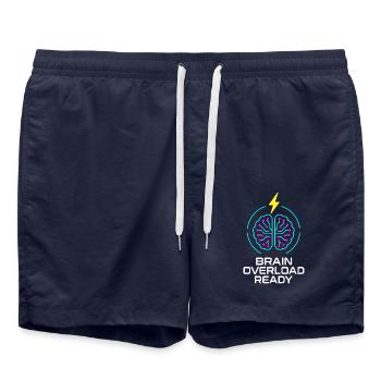 Memory Athlet Mnemonic Brain Training Mental - Badeshorts - French Navy - Vorne - AI Model Male 185 light (185cm)