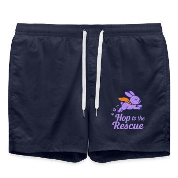Bunny Mama Kaninchenrettung Adoptiere, Kaufe - Badeshorts - French Navy - Vorne - AI Model Male 185 light (185cm)