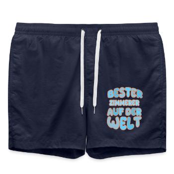 Geschenk für Zimmerer - Badeshorts - French Navy - Vorne - AI Model Male 185 light (185cm)