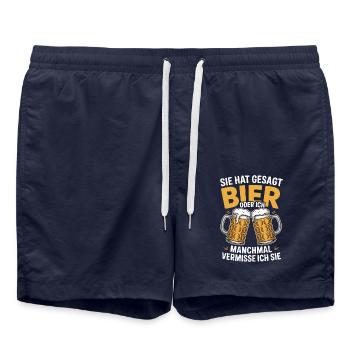 Sie hat gesagt: Bier oder ich. Ich vermisse Sie - Badeshorts - French Navy - Vorne - AI Model Male 185 light (185cm)