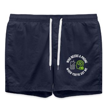 Memory Athlet Mnemonic Brain Training Mental - Badeshorts - French Navy - Vorne - AI Model Male 185 light (185cm)