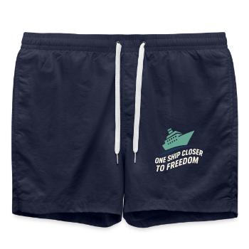 Cruise Addict Funny Cruise Loyalty Ocean - Swim Trunks - french navy - Front - AI Model Male 185 light (185cm)