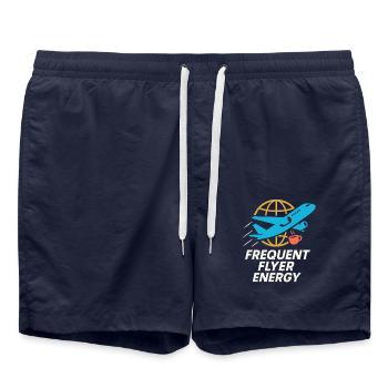 Flugbegleiter Kabinencrew Leben Luftfahrt - Badeshorts - French Navy - Vorne - AI Model Male 185 light (185cm)