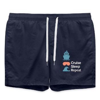 Cruise Addict Funny Cruise Loyalty Ocean - Swim Trunks - french navy - Front - AI Model Male 185 light (185cm)