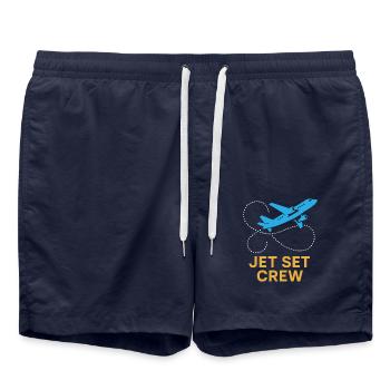 Flugbegleiter Kabinencrew Leben Luftfahrt - Badeshorts - French Navy - Vorne - AI Model Male 185 light (185cm)