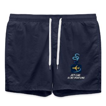 Flugbegleiter Kabinencrew Leben Luftfahrt - Badeshorts - French Navy - Vorne - AI Model Male 185 light (185cm)