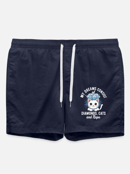 Träume bestehen aus Diamanten, Katzen, Nickerchen - Badeshorts - French Navy