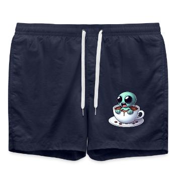 Alien Alien Buveur de café Caféine - Short de bain - bleu marine - Devant - AI Model Male 185 light (185cm)