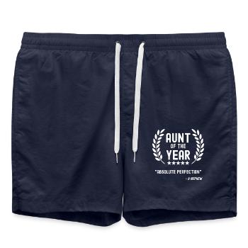 Best Aunt Funny Saying Gift from Nephew - Swim Trunks - french navy - Front - AI Model Male 185 light (185cm)