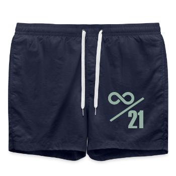Bitcoin 21 Million Limit – Infinitely Valuable - Swim Trunks - french navy - Front - AI Model Male 185 light (185cm)