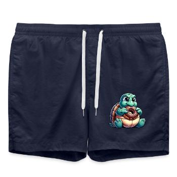Mignon Tortue Potelée Donut Dessin Animé - Short de bain - bleu marine - Devant - AI Model Male 185 light (185cm)