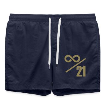 Bitcoin 21 Million Limit - Infinitely Valuable - Swim Trunks - french navy - Front - AI Model Male 185 light (185cm)
