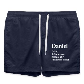 Daniel Definition Cool Name Saying Gift - Swim Trunks - french navy - Front - AI Model Male 185 light (185cm)