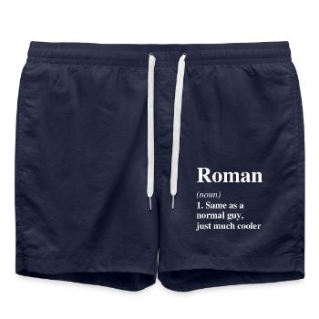 Roman Définition Cool Nom Dire Cadeau - Short de bain - bleu marine - Devant - AI Model Male 185 light (185cm)