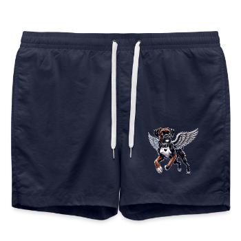 Elégant Chien Ange Boxer avec Ailes Coeur - Short de bain - bleu marine - Devant - AI Model Male 185 light (185cm)