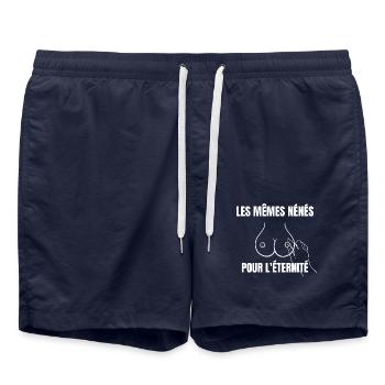 Enterrement de vie de garçon, EVG, Team du Marié - Short de bain - bleu marine - Devant - AI Model Male 185 light (185cm)
