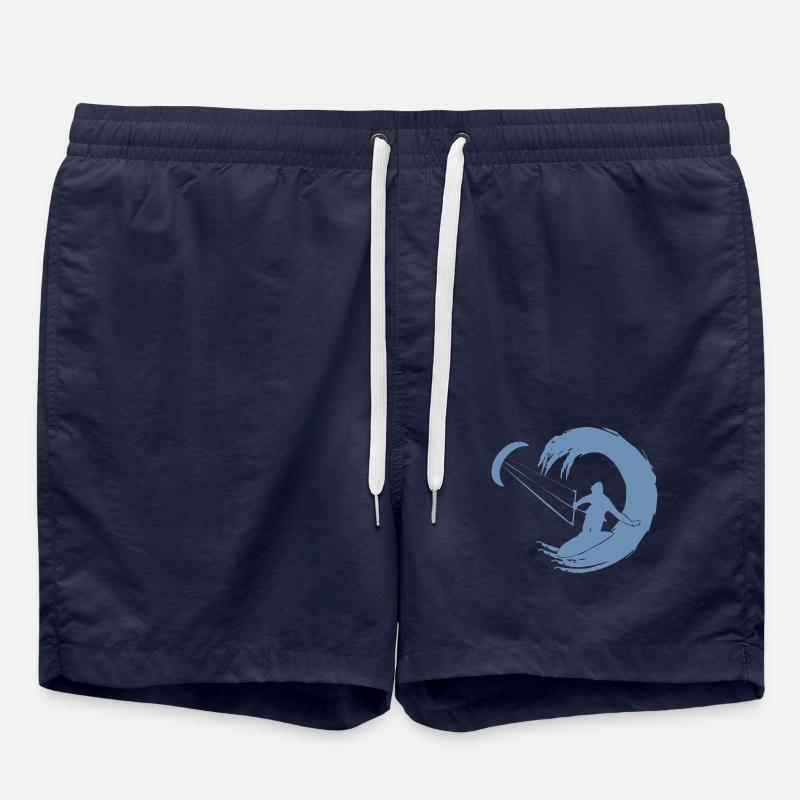 Kitesurfer Silhouette Giant Wave Adventure - Swim Trunks - french navy