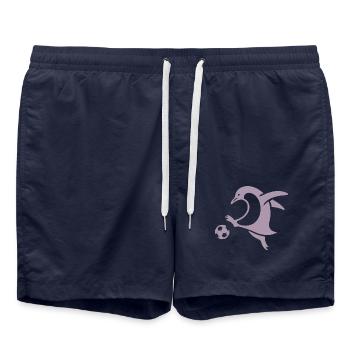 Penguin Footballer Silhouette Minimalist - Swim Trunks - french navy - Front - AI Model Male 185 light (185cm)