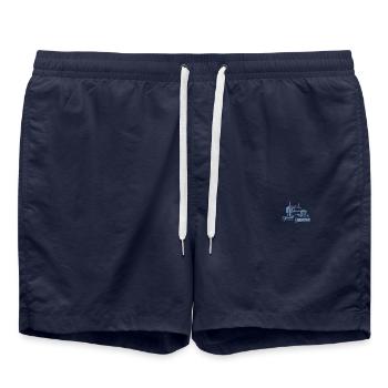 LKW Fahrer LKW Laster Pocket Design - Badeshorts - French Navy - Vorne - AI Model Male 185 light (185cm)
