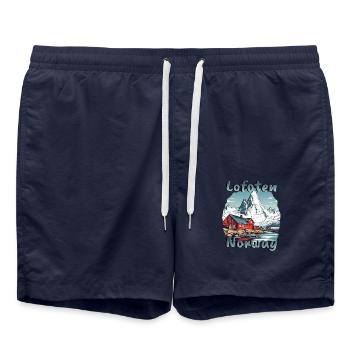 Lofoten Norway Natural Paradise - Swim Trunks - french navy - Front - AI Model Male 185 light (185cm)