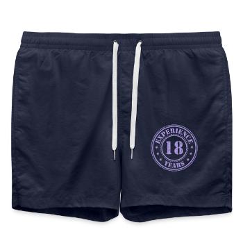 18. Geburtstag Grunge Stil Vintage Erfahrung Party - Badeshorts - French Navy - Vorne - AI Model Male 185 light (185cm)
