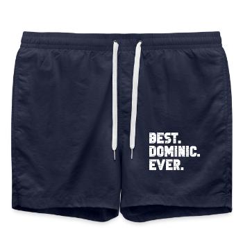 Bester Dominic Ever Freund Geschenk Spruch - Badeshorts - French Navy - Vorne - AI Model Male 185 light (185cm)