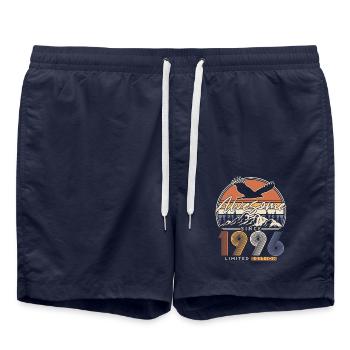 Millésime 1996 Vintage Rétro Cadeau d’anniversaire - Short de bain - bleu marine - Devant - AI Model Male 185 light (185cm)