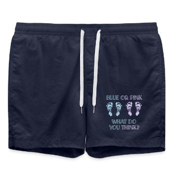 gender reveal party - Badeshorts - French Navy - Vorne - AI Model Male 185 light (185cm)