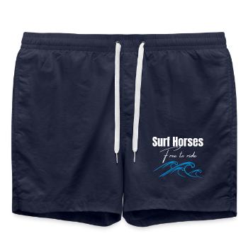 Chevaux de surf gratuits pour chevaucher les vagues - Short de bain - bleu marine - Devant - AI Model Male 185 light (185cm)